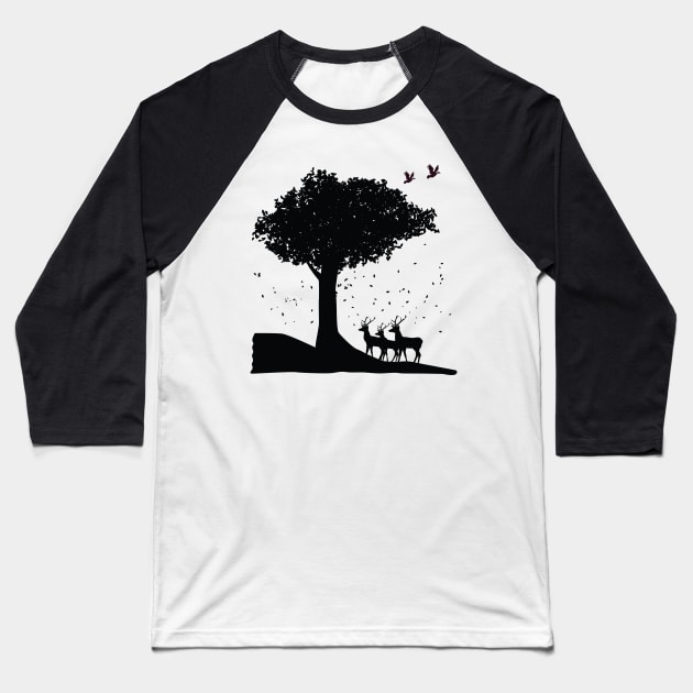 WILD LIFE || DEER DESIGN Baseball T-Shirt by STUDIOVO